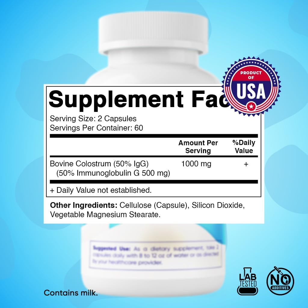 Suplemento de Colostro Bovino Vitamatic 1000 mg - 120 Cápsulas