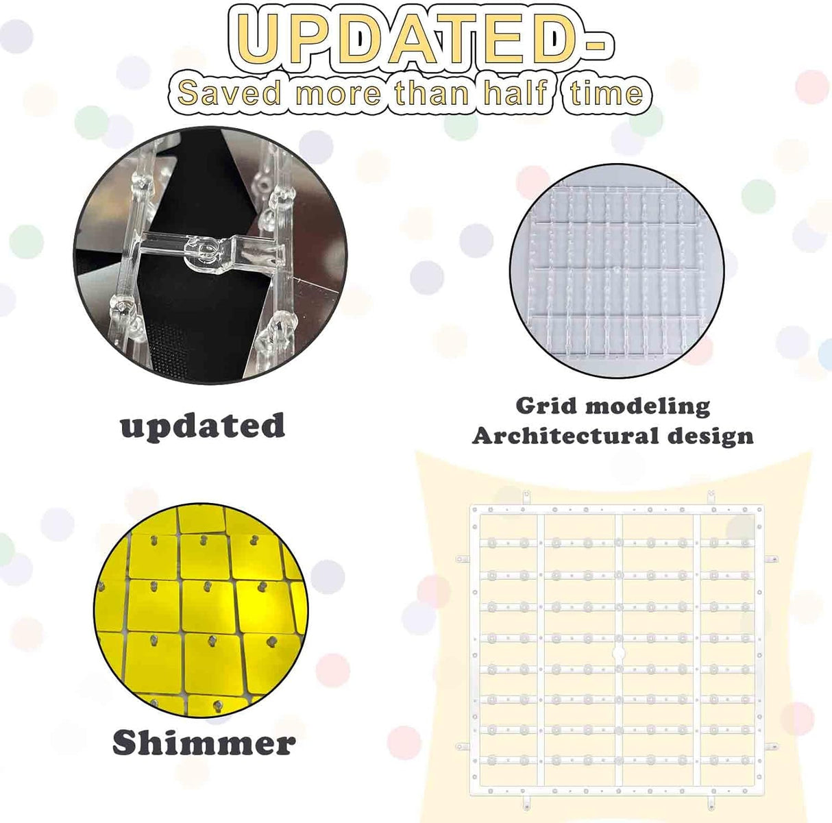 Pared de Brillo - 24 Paneles Decorativos | Fiesta y Bodas