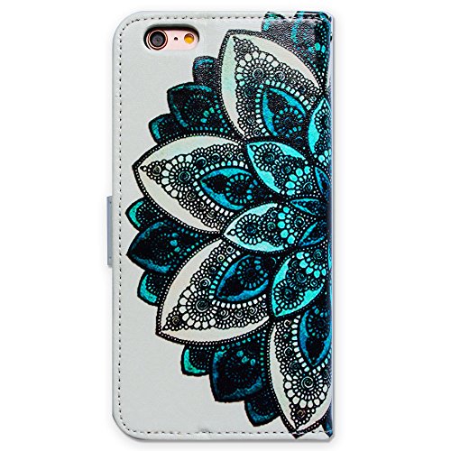 Funda de cuero con diseño de mandala verde