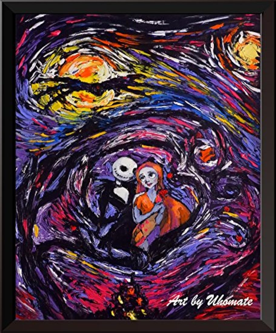 4 pósters de noche estrellada sin marcos.