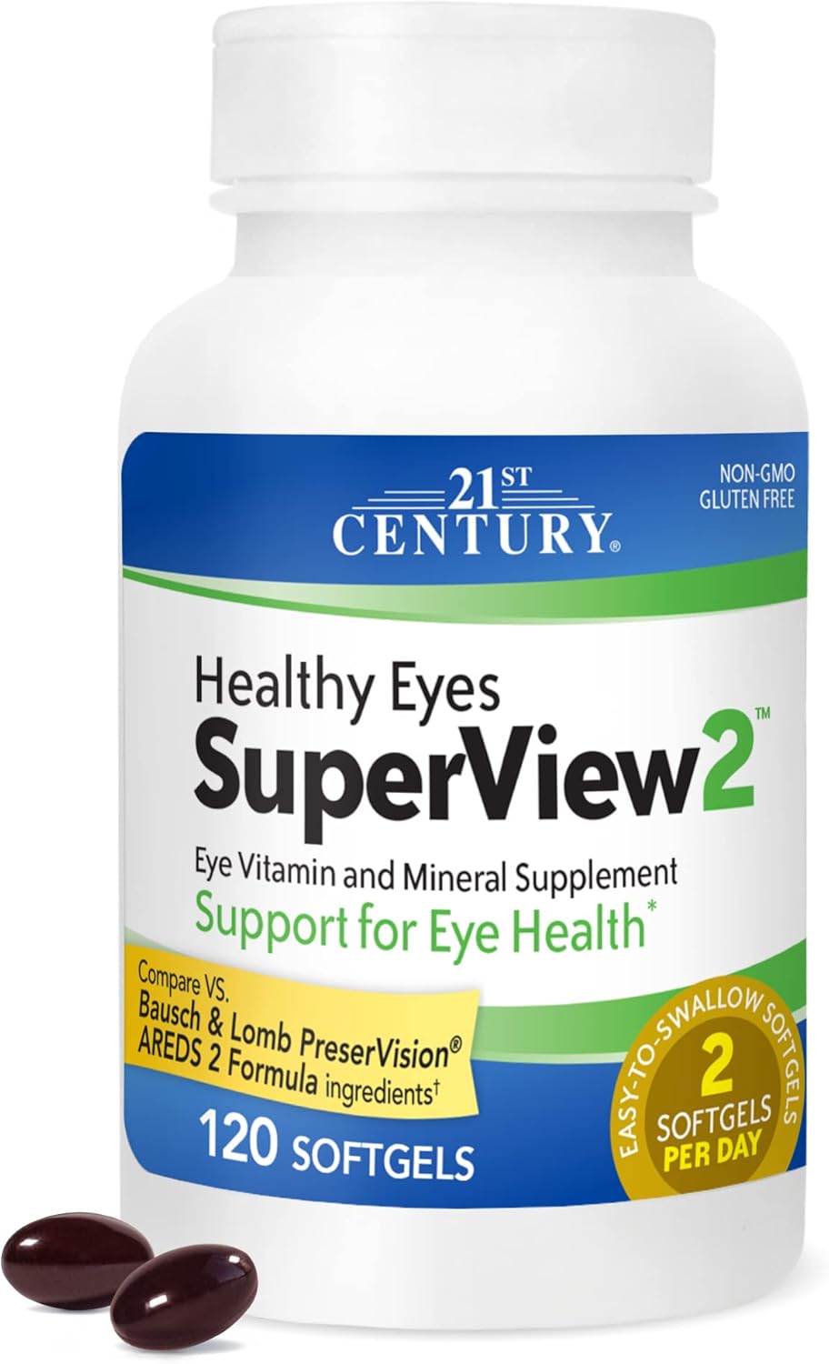 21st Century Healthy Eyes SuperView 2 Softgels, 120 unidades