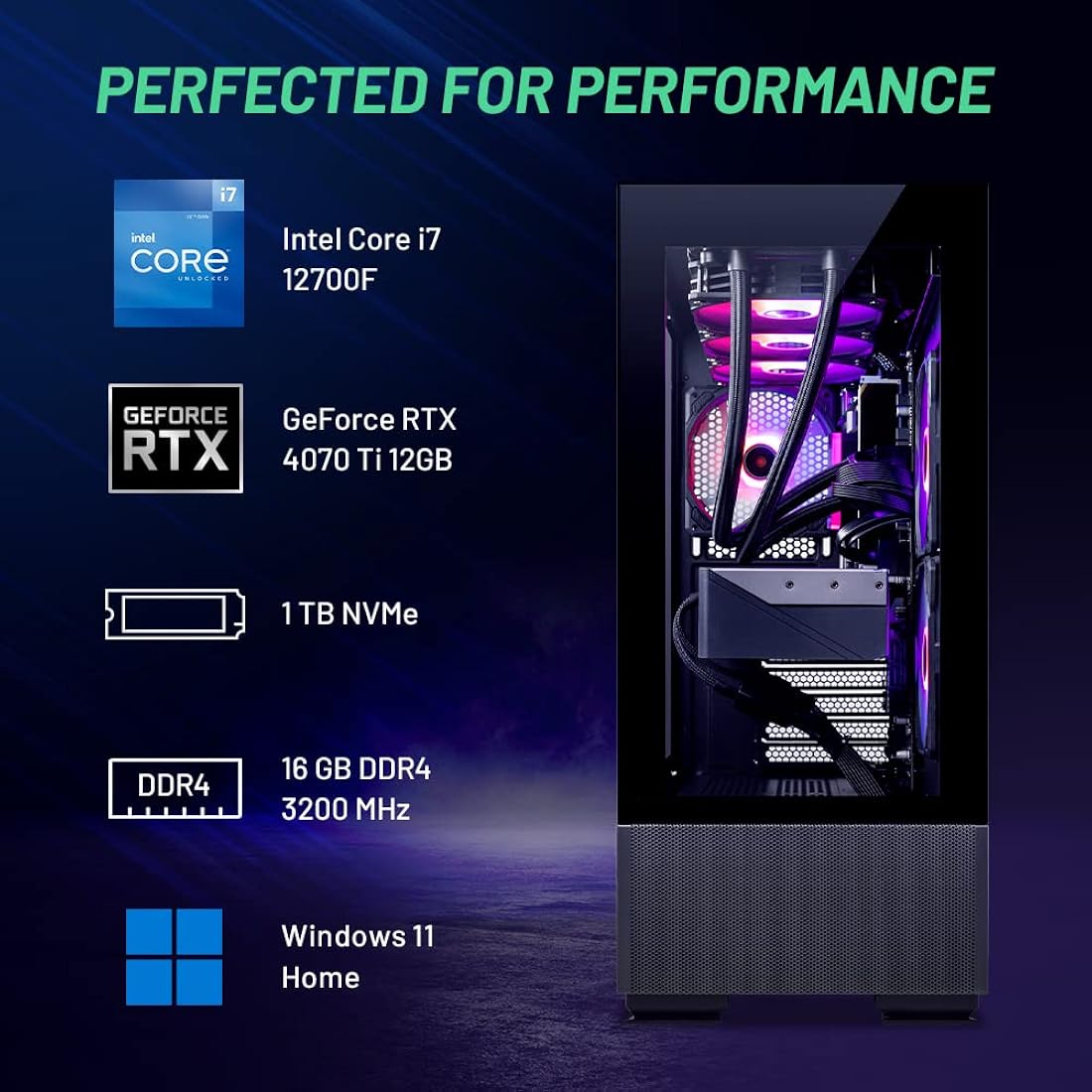Pc Escritorio para Intel Core i7 12700F 2.1 GHz NVIDIA