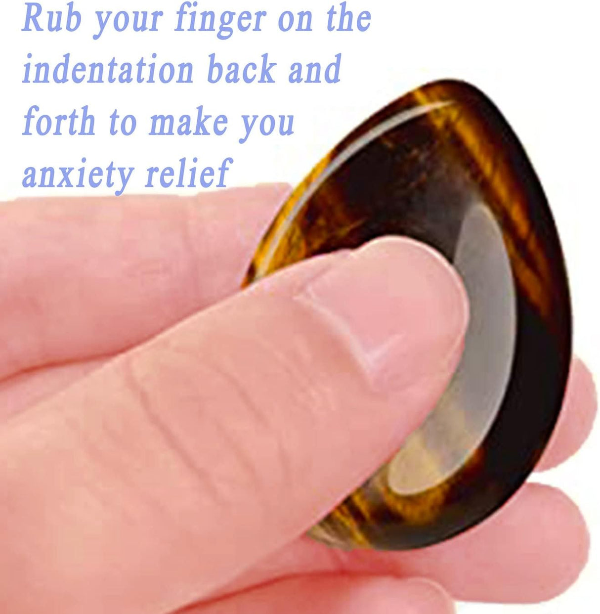 DUQGUHO Piedra de preocupación de 1.7 in ojo de tigre natural