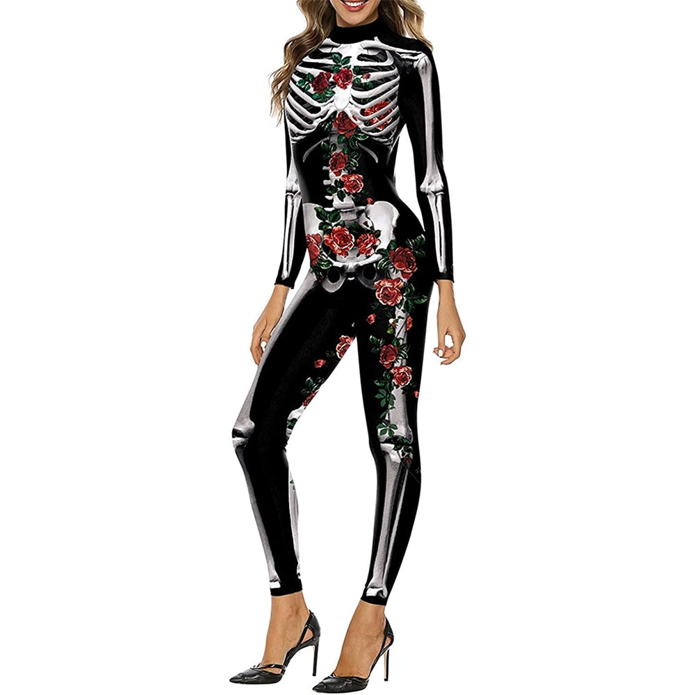 Disfraces de Halloween de esqueleto talla L rojo y blanco