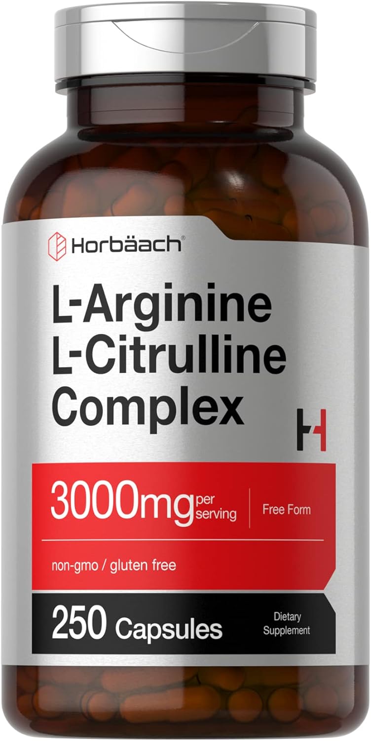 Complejo L-Arginina L-Citrulina Horbäach 3000mg 250 Cápsulas