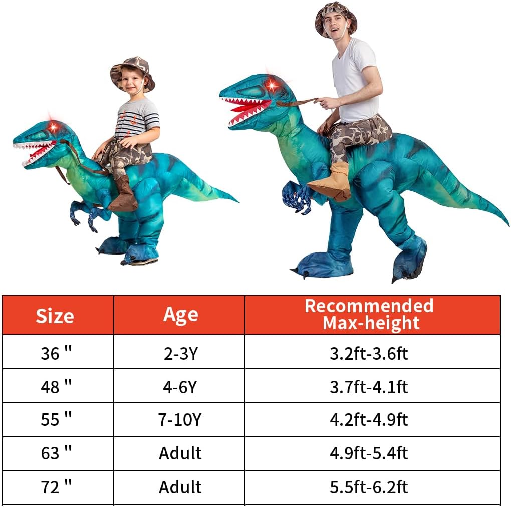 Disfraz Inflable Dinosaurio GOOSH para Niños Halloween Divertido