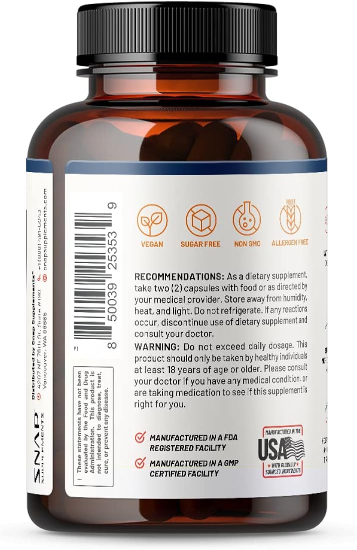 Suplementos de salud ocular Snap para adultos de luteína 60u