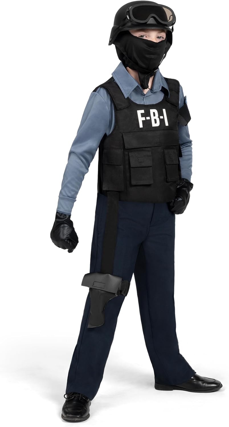 Disfraz de Policía para Niños, Spooktacular Creations, FBI Cop