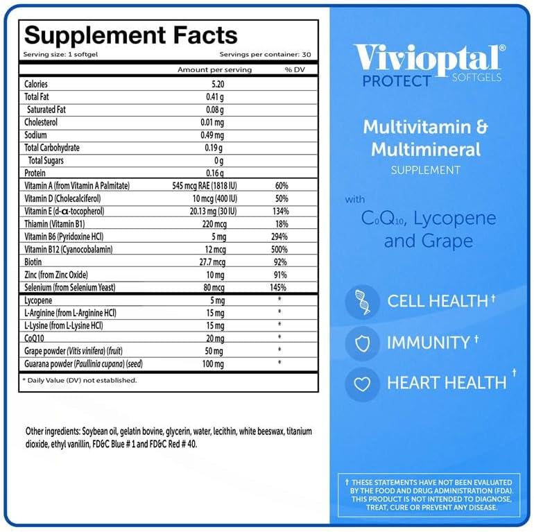 Suplemento Multivitamínico Protect For Men 30 Cápsulas CoQ10