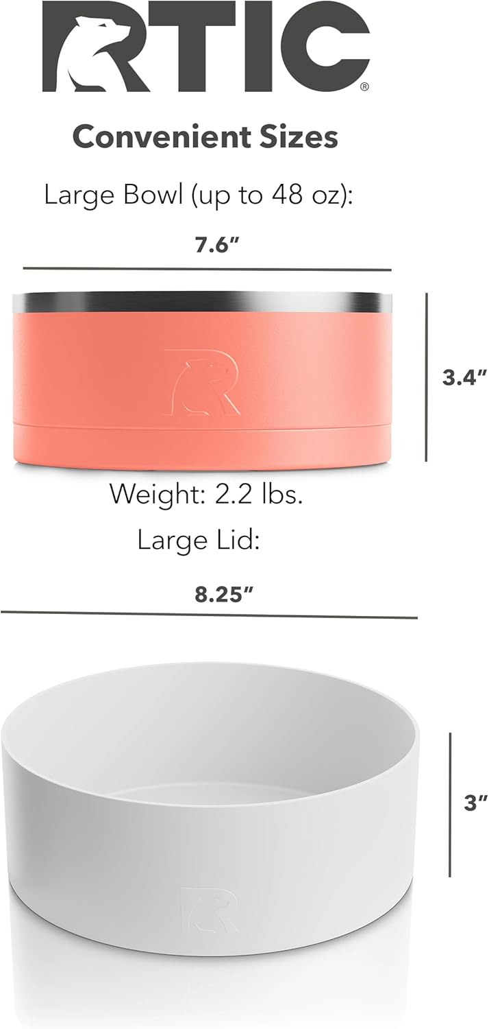 Cuenco 3 en 1 para Perros RTIC, Acero Inoxidable, Grande