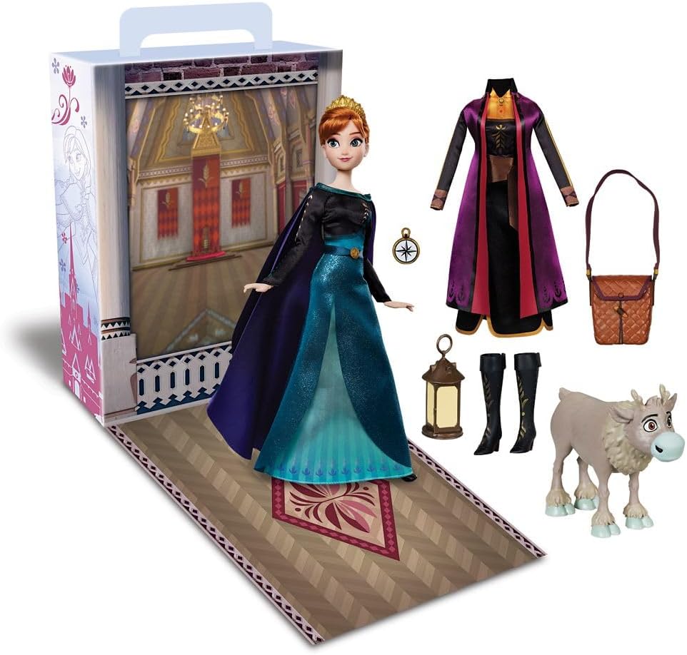 Muñeca Princesa Anna Disney Store, 11, incluye libro y vestido