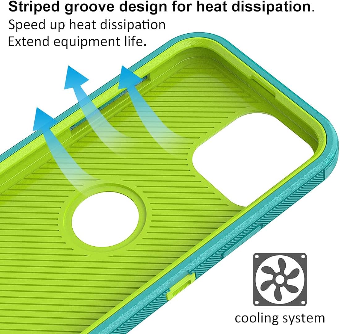 TASHHAR Funda para teléfono iPhone 13 Pro Max, resistente a prueba de golpes, funda protectora con clip para cinturón para Apple iPhone 13 Pro Max 5G 2021 (verde + amarillo)