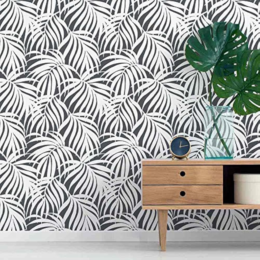 Plantilla para pared con diseño de palmeras para pintar paredes