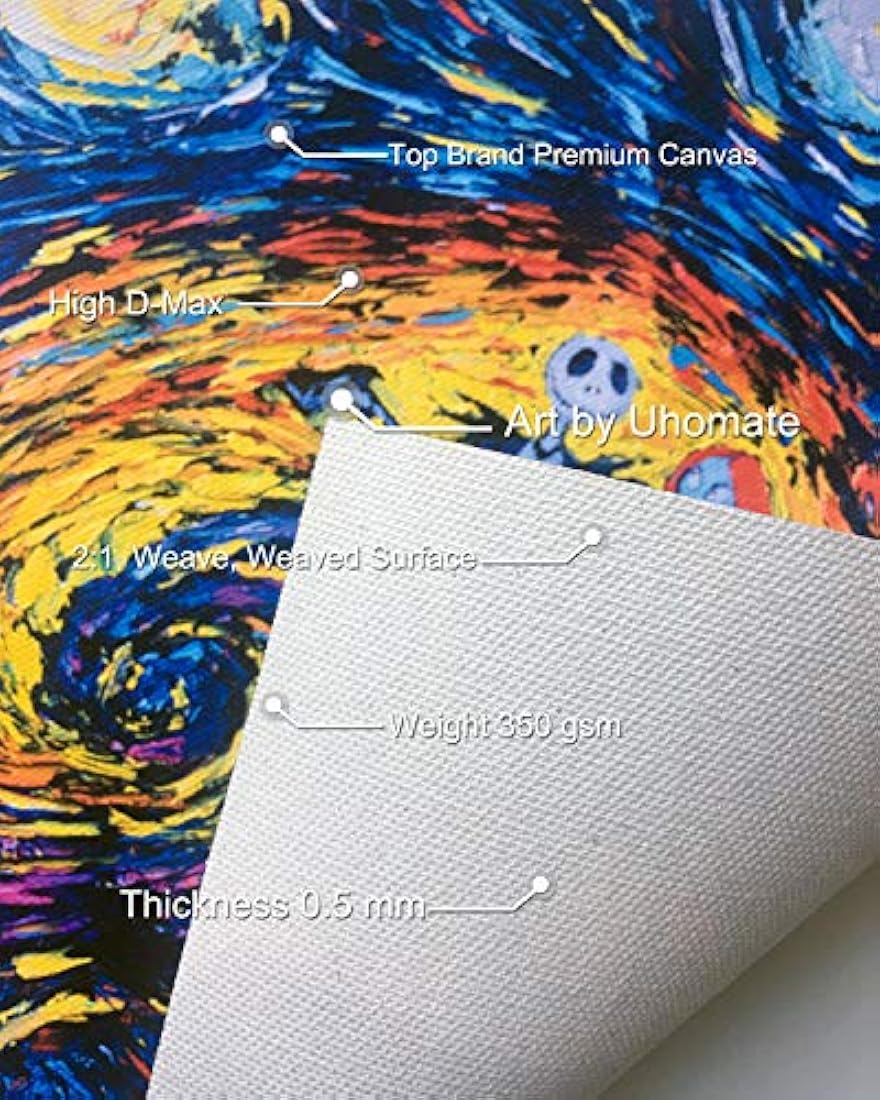 4 pósters de noche estrellada sin marcos.