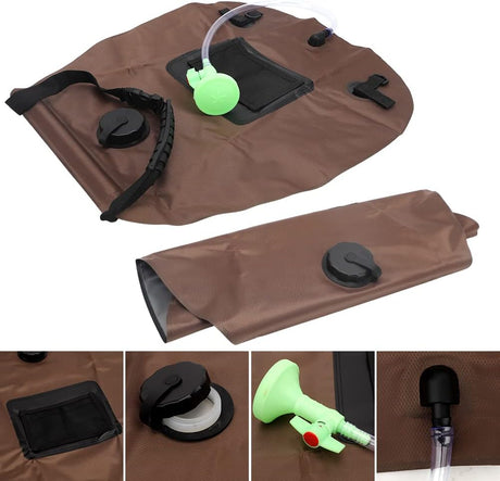 Bolsa de Ducha Solar Portátil con Manguera y Cabezal Desmontable