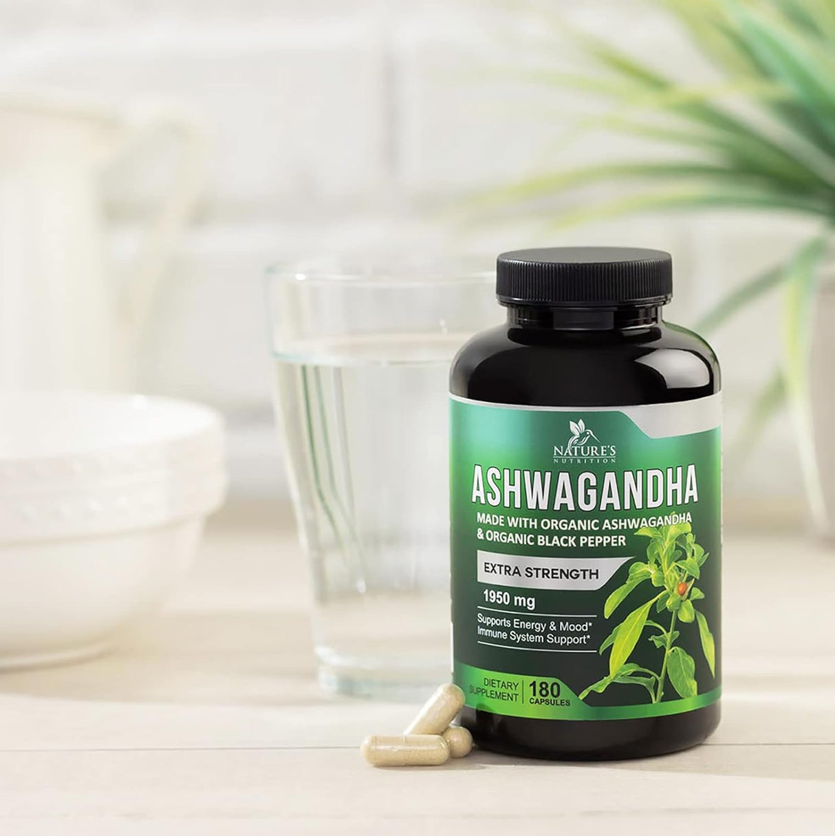 Suplemento Nature's Nutrition orgánicas de Ashwagandha Extra