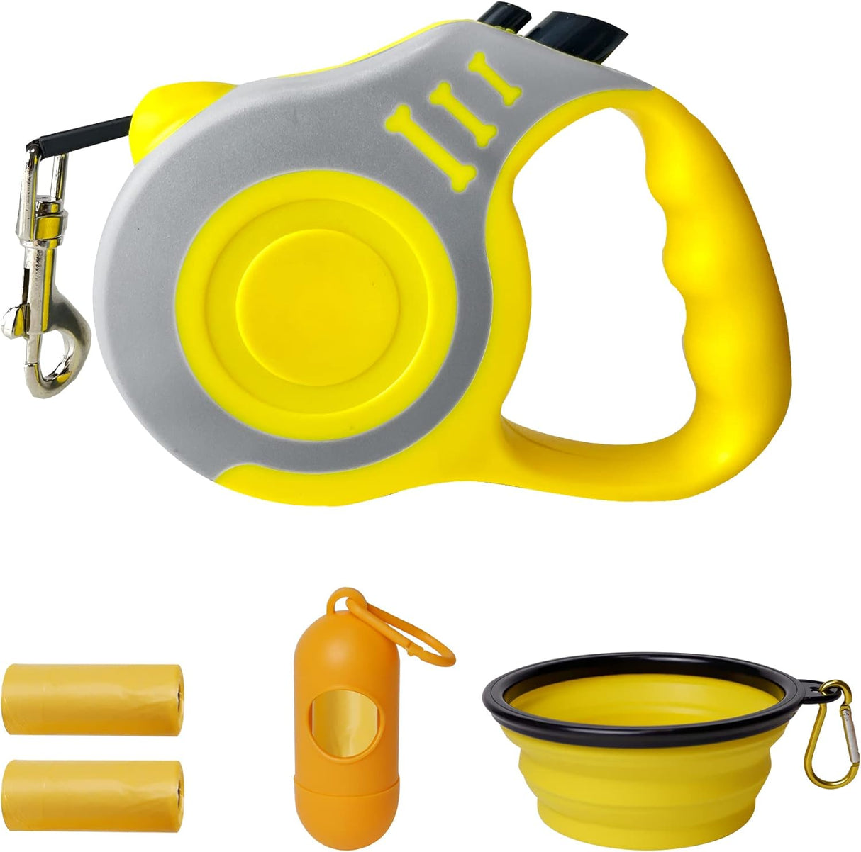 Correa Retráctil Automática para Perros con Tazón y Bolsas