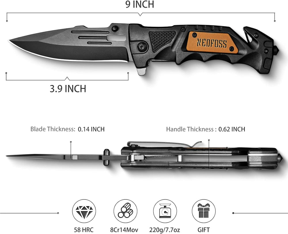 Cuchillo plegable de bolsillo DA75 de camping 3 en 1