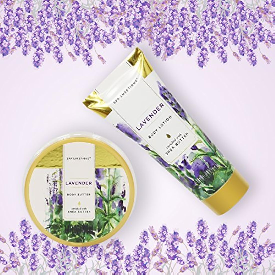 Cesta lujosa de regalo de spa con fragancia de lavanda