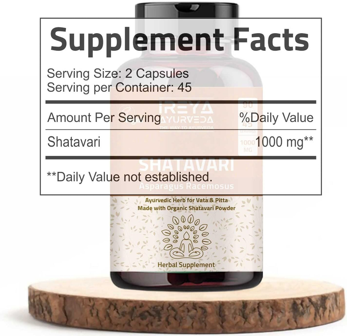 Shatavari Cápsulas (90 capsjules) 1000 mg orgánico Shatavari