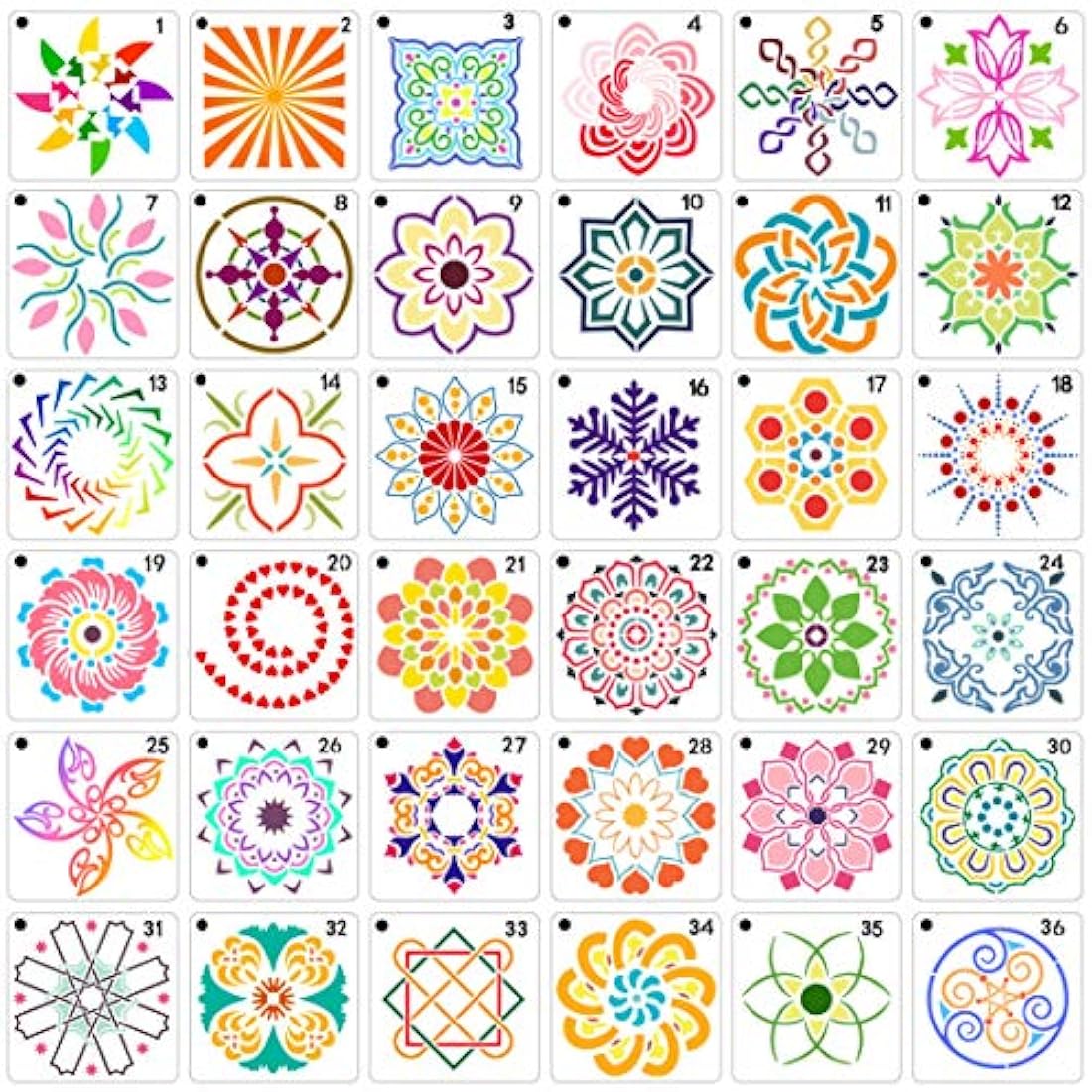 36 plantillas de mandala, para pintura de puntos, para rocas