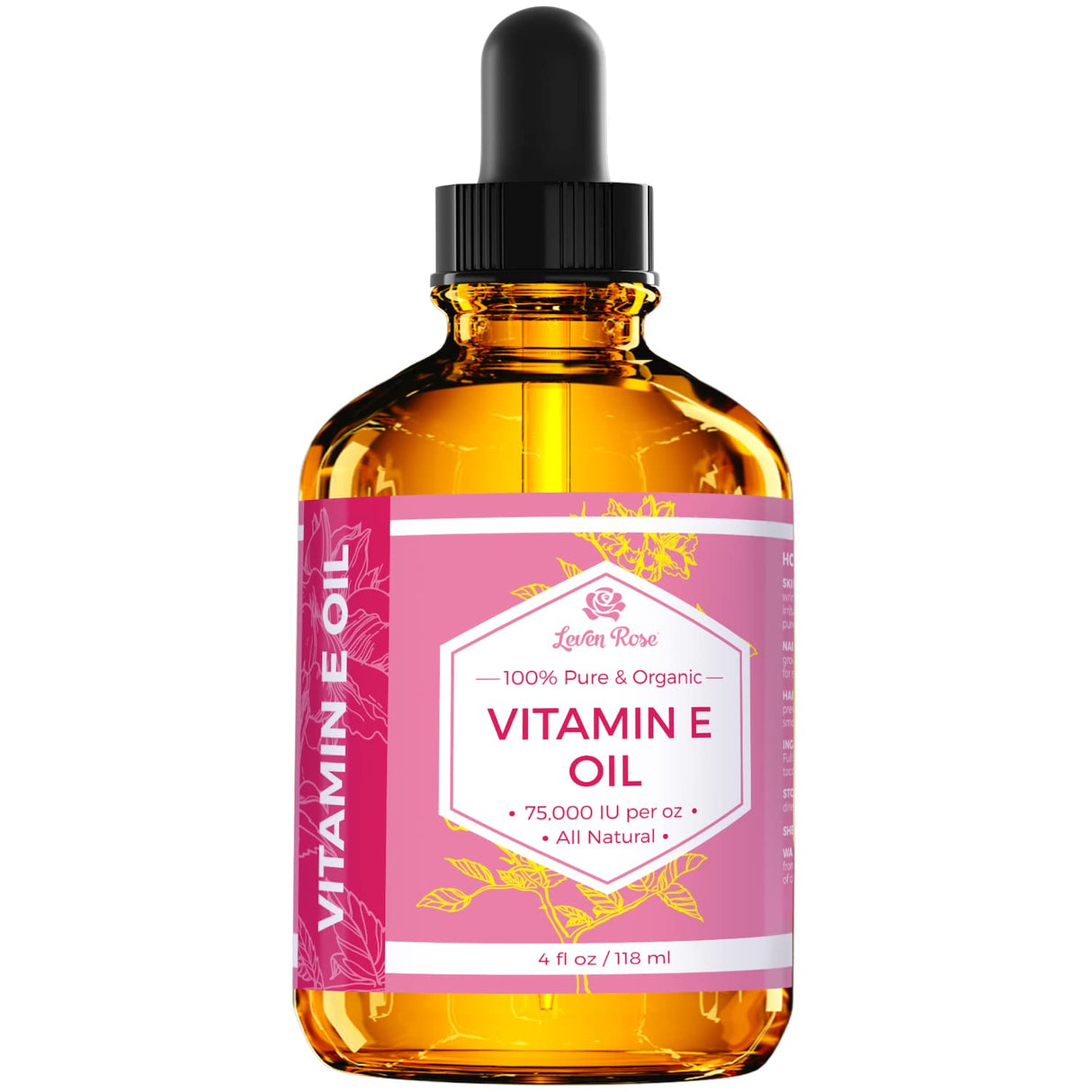 Aceite de vitamina E de Leven Rose 100% natural orgánico