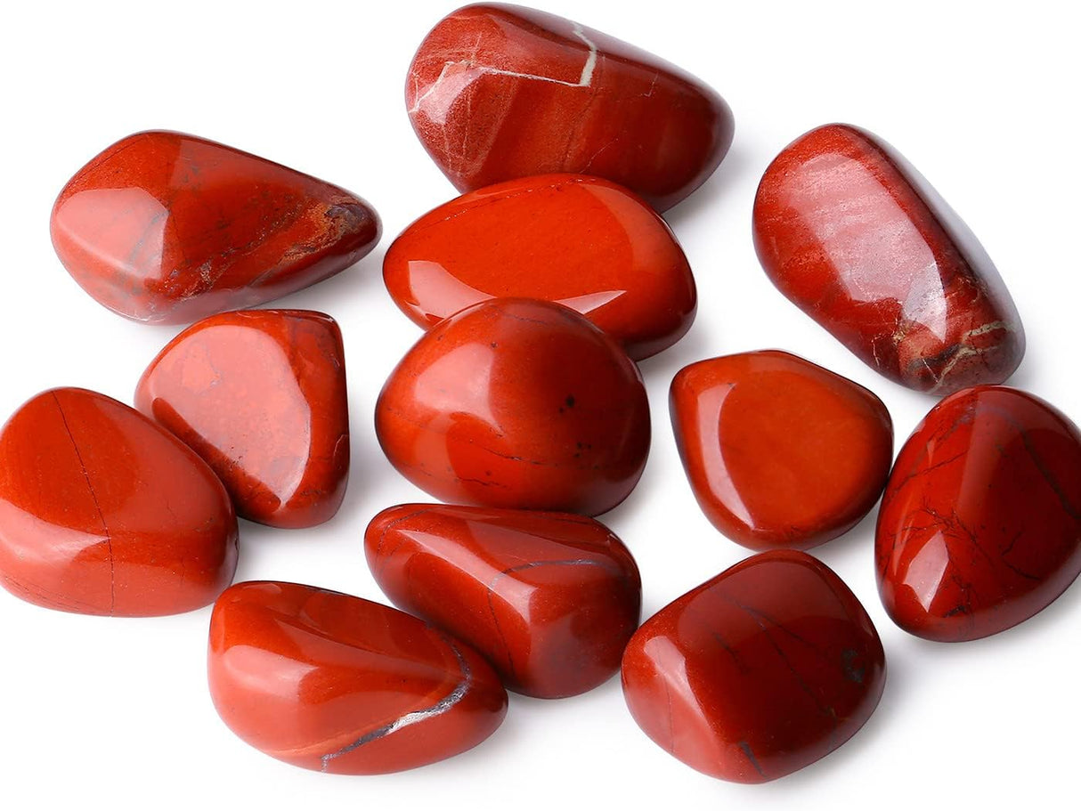 Conjunto de Piedras de Jaspe Rojo para Sanación, Pulidas