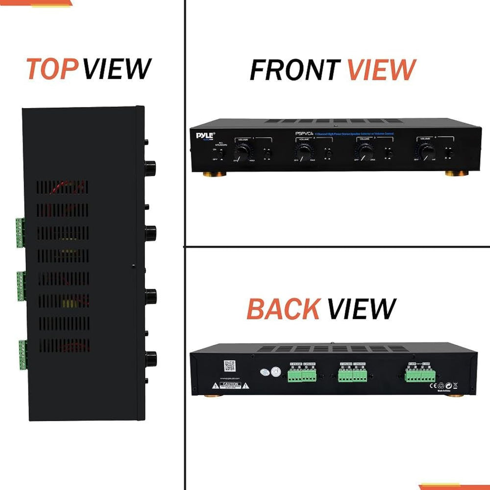 Amplificador de conmutadores de 4 zonas PYLE-HOME PSPVC4