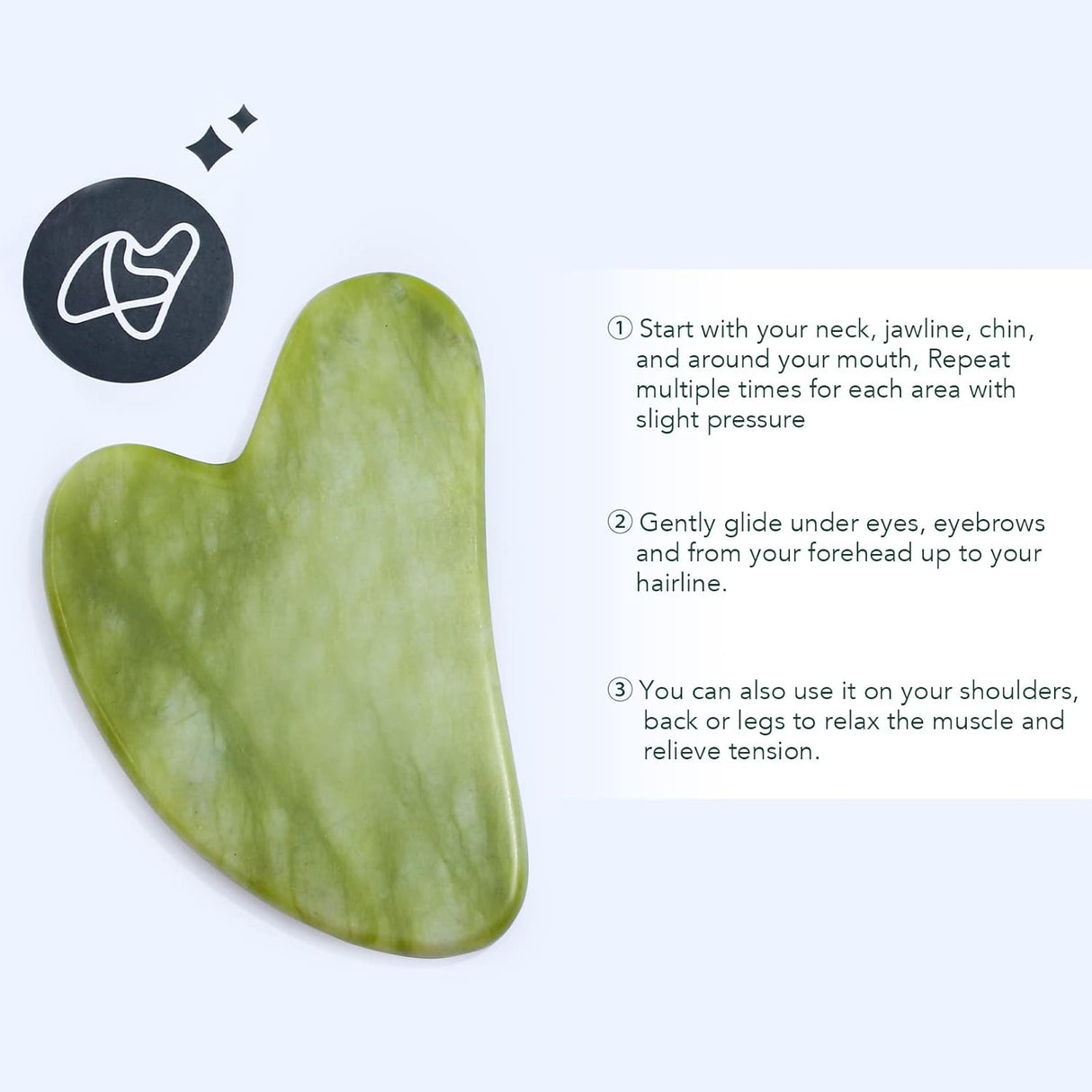 Juego de rodillos de jade y Gua Sha para belleza facial