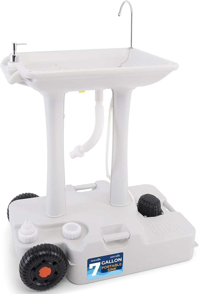 Fregadero portátil de grifo de agua SERENELIFE SLCASN25