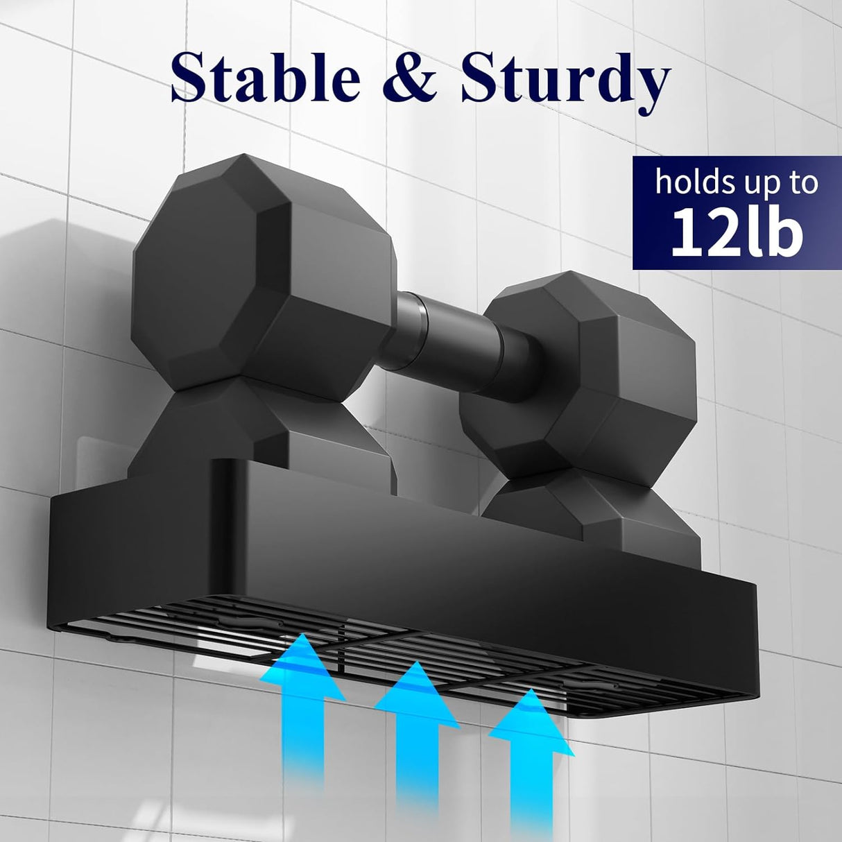 Organizador de ducha extragrande sin taladros de acero inoxidable