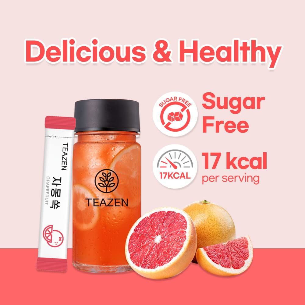 TEAZEN Té de Toronja Sin Azúcar, Hibisco y Verde, 10 Pks