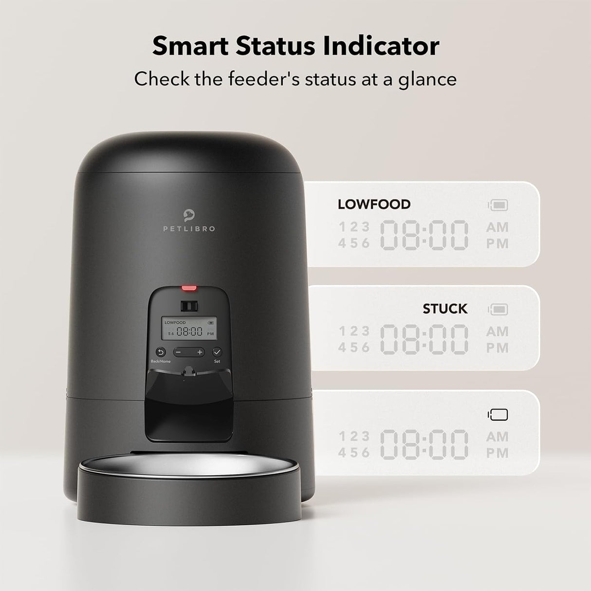 Comedero automático para gatos, Negro PLAF008 PETLIBRO