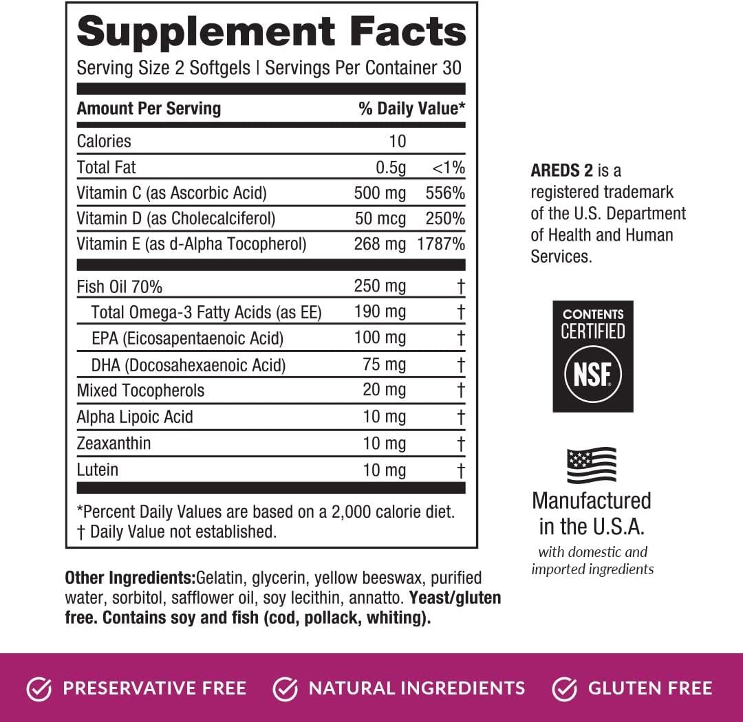 Suplemento Age Related Eye Vitamin Plus 60 Cápsulas de gel