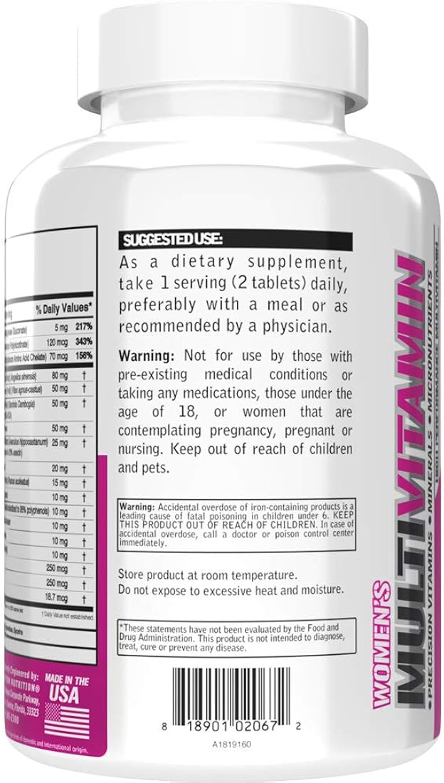 Suplemento Multivitamínico para mujer minerales de espectro