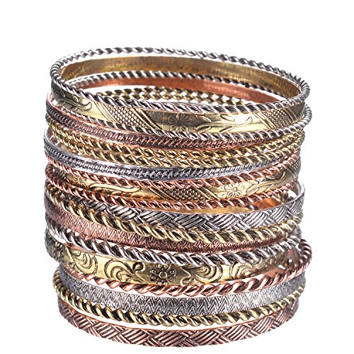 Conjunto de brazalete múltiples brazaletes de metal azteca