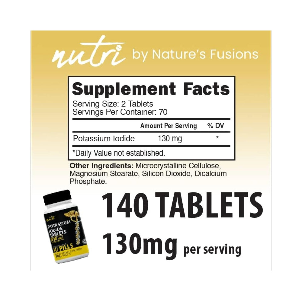 Suplemento de yoduro de potasio 130 mg 140 tabletas