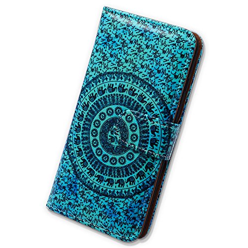 Funda de cuero de mandala para celular