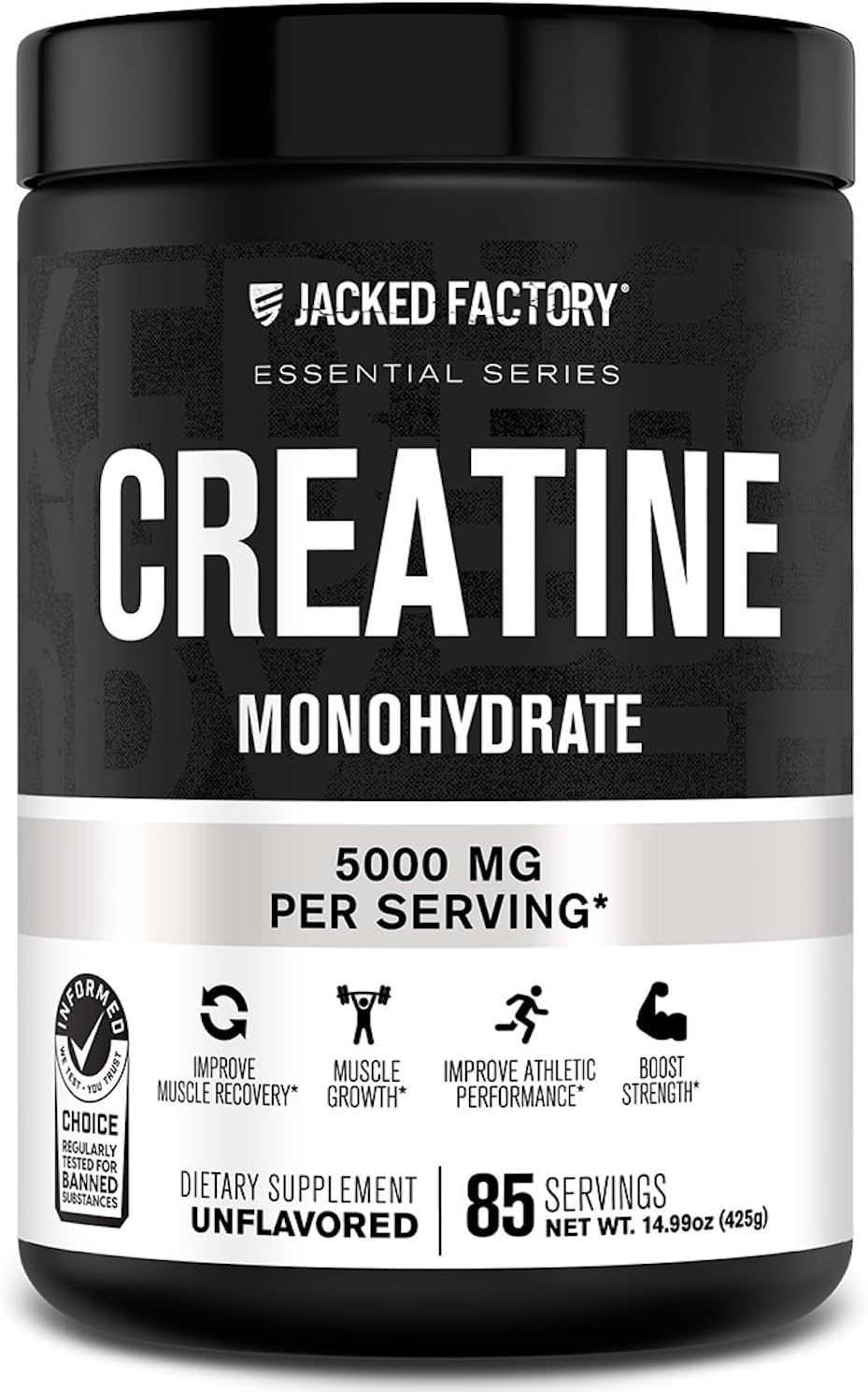 Creatina Monohidratada 425g Jacked Factory - Energía y Fuerza