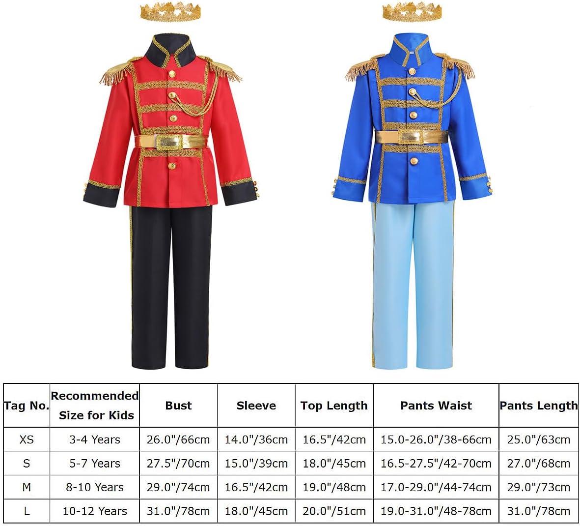Disfraz Príncipe para Niños Ideal para Halloween 4PCS 3-4 Años