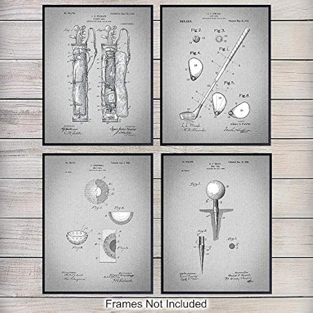 Juego de impresión de arte de pared de patente de golf