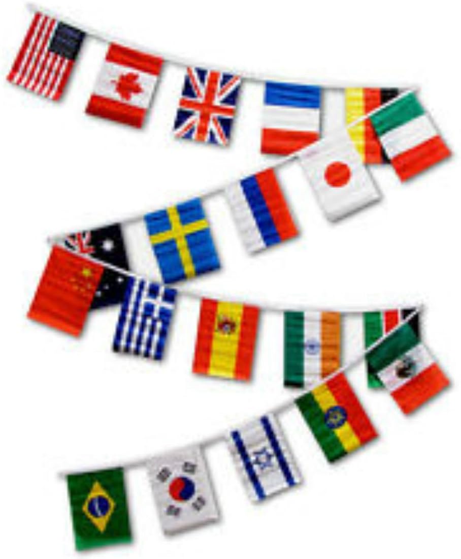 Banderas internacionales de 12.0 x 17.9 in (20 banderas)