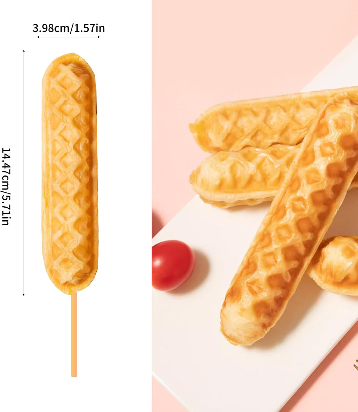 Máquina de Waffles 6 PCS, 1500W, Control Temp 50-300℃, 110V