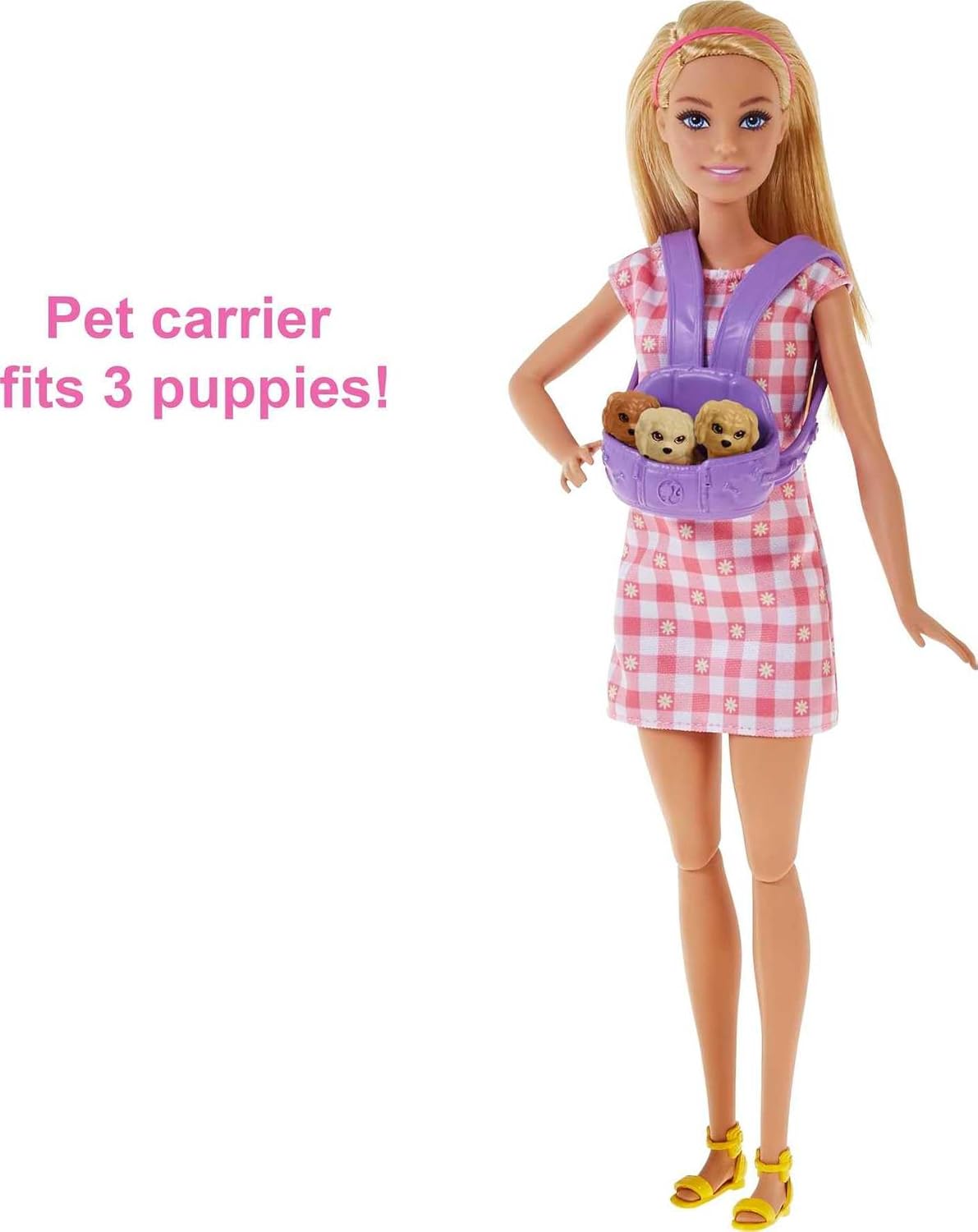 Set de Barbie con mascotas, con cachorro y accesorios, 3 piezas