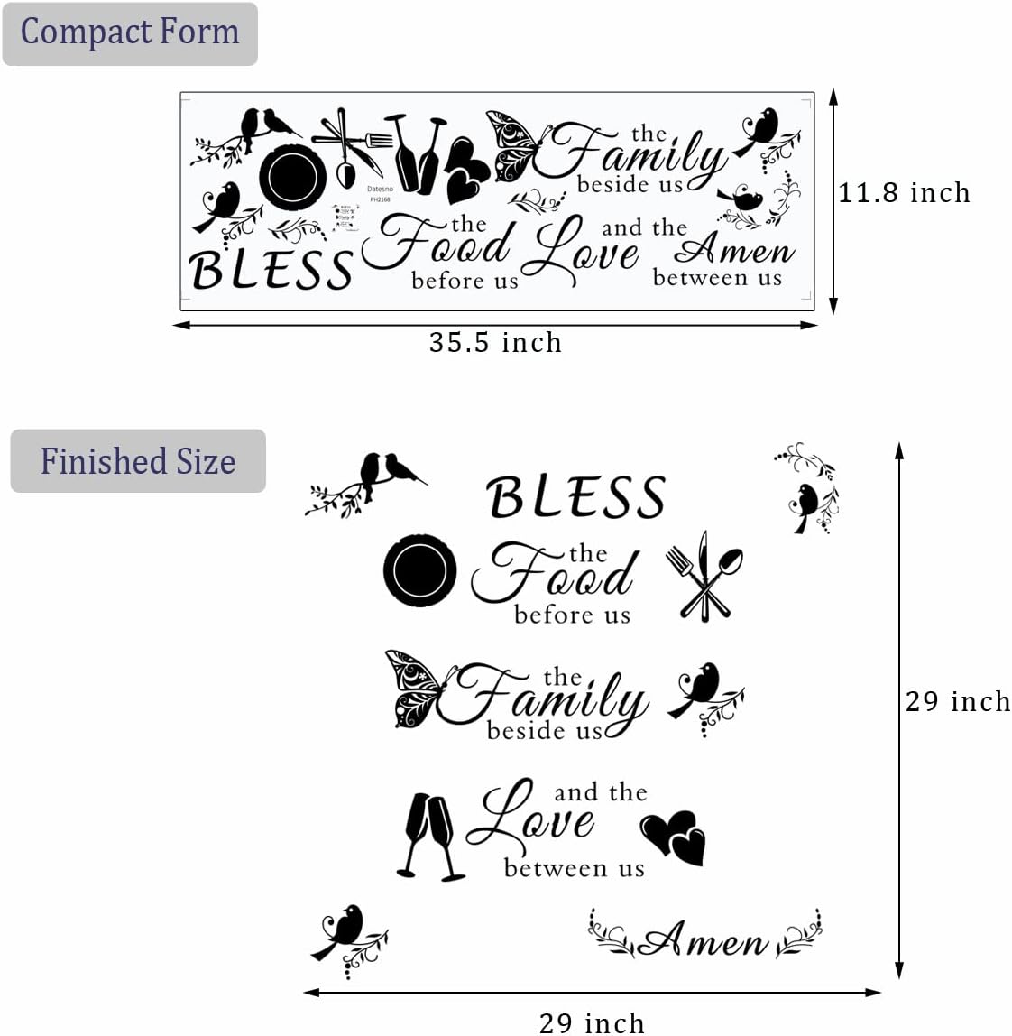 Sticker de Pared para Comedor y Cocina, Marca XYZ, Modelo 123