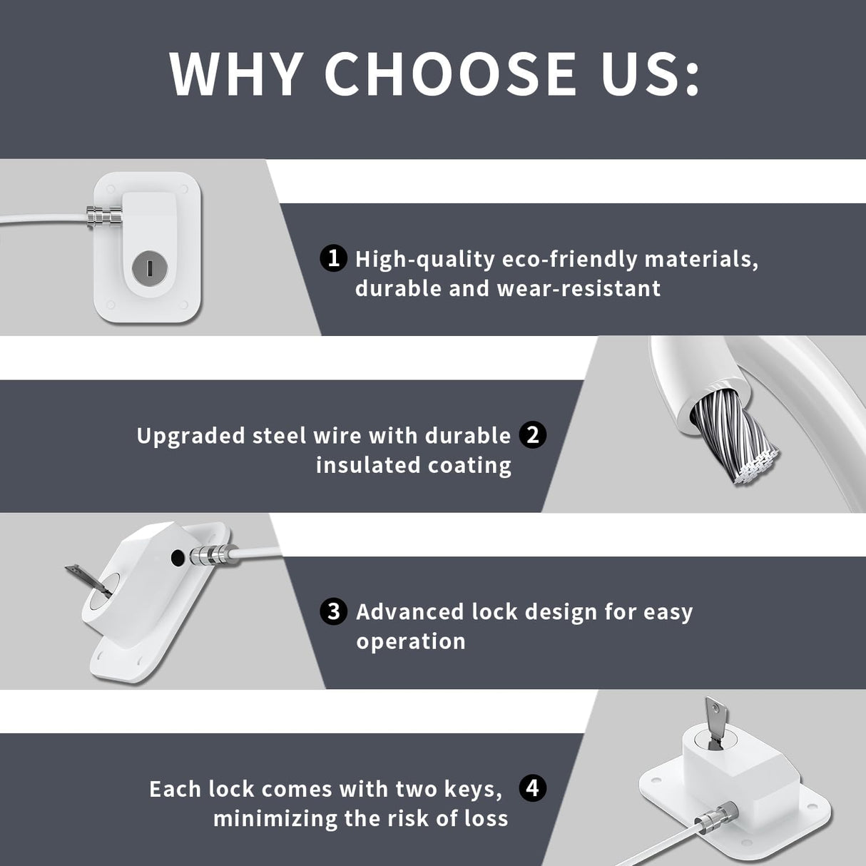 Paquete de 2 cerraduras para refrigerador de silicona