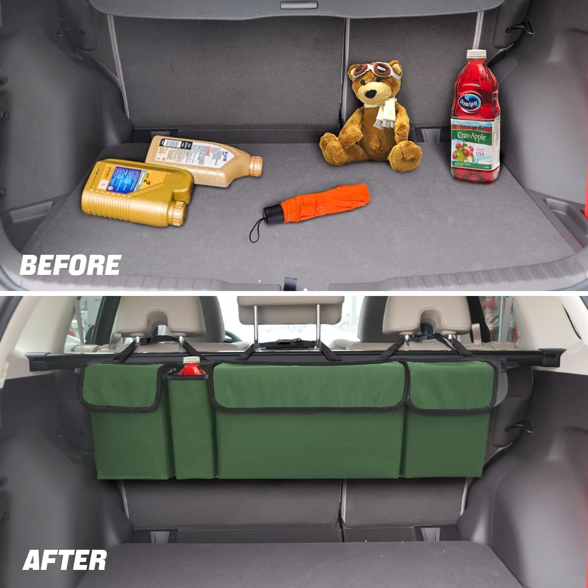 Organizador de Maletero AUCELI, Impermeable, 4 Bolsillos, Colapsable