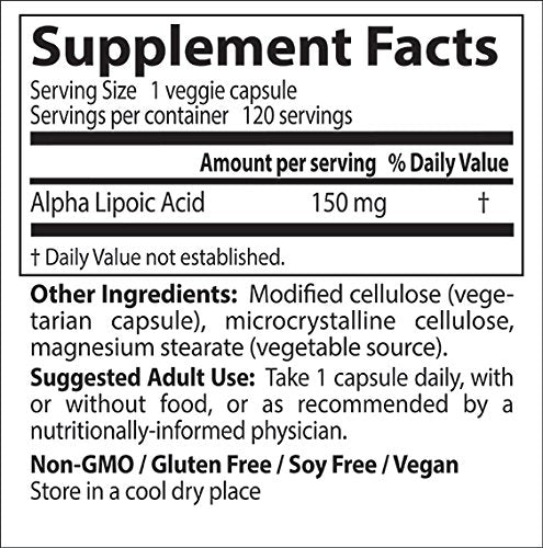 Doctor's Best Alpha-Lipoic Acid, sin OGM, vegano, sin gluten