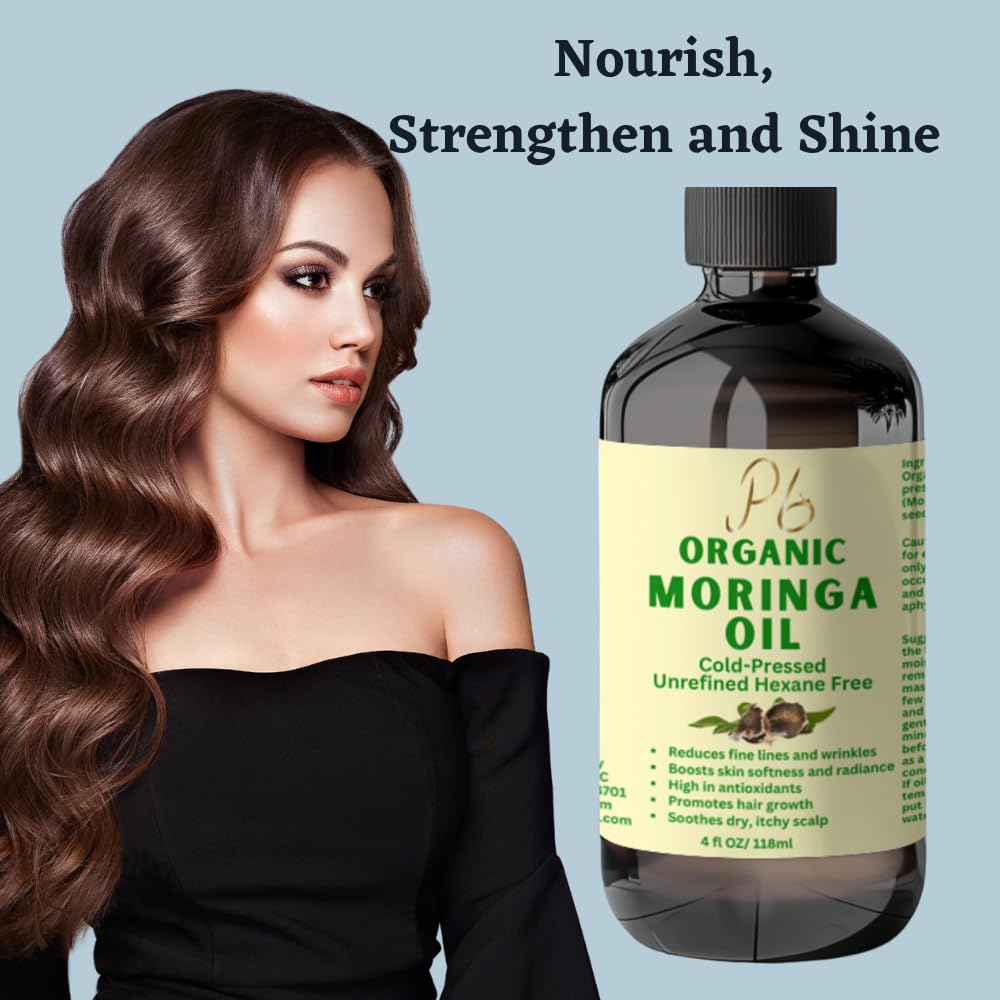 Aceite de Moringa Orgánico Prensado en Frío, Nutritivo y Antiedad