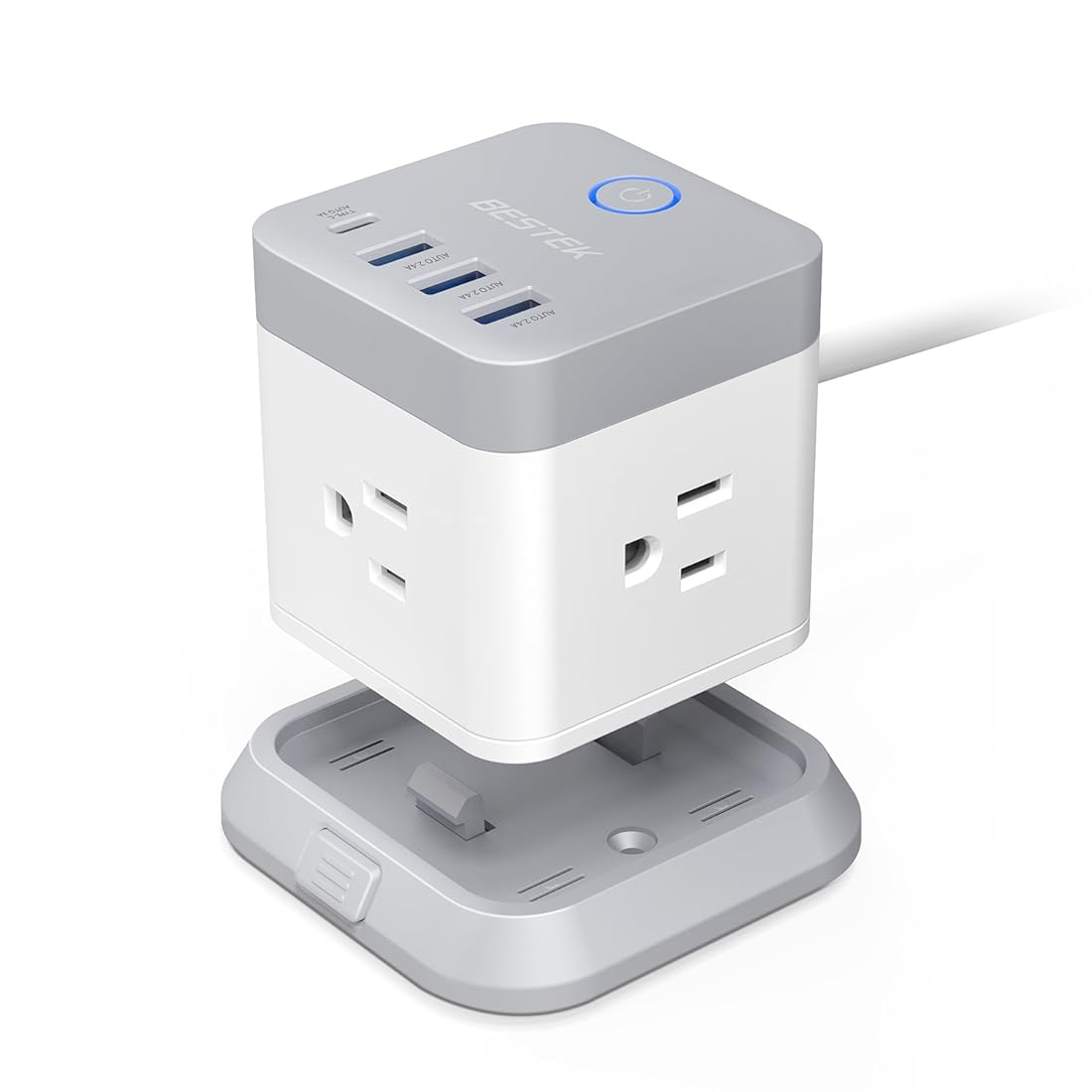 BESTEK Power Strip con USB, extensor de toma de corriente